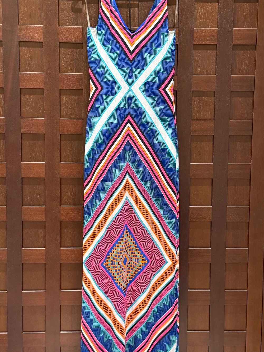 Geometric Print Maxi Dress - Vibrant & Sexy Back S